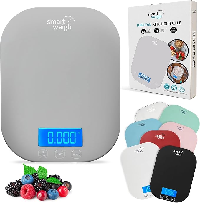 Smart Weigh Digital Kitchen Food Scale – Stainless Steel (11 lb)